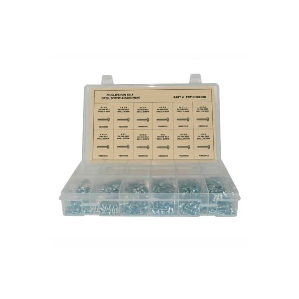 Titan Fasteners Tapping Screw Assortment, Steel, Zinc Plated Finish